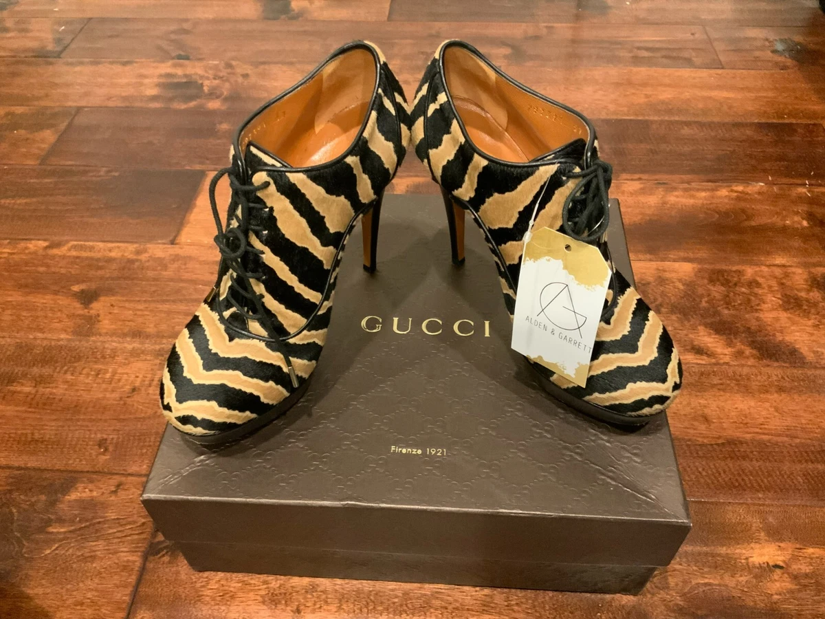 Gucci Pony Hair Black & Tan Zebra Print Loafers, Size 7 TOD main image 2