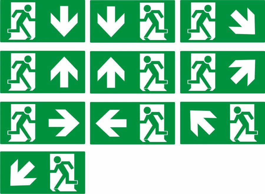 DITGENS Fluchtweg Notausgang Fluchtwegschild Sicherheit selbstklebend Folie viele Sorten