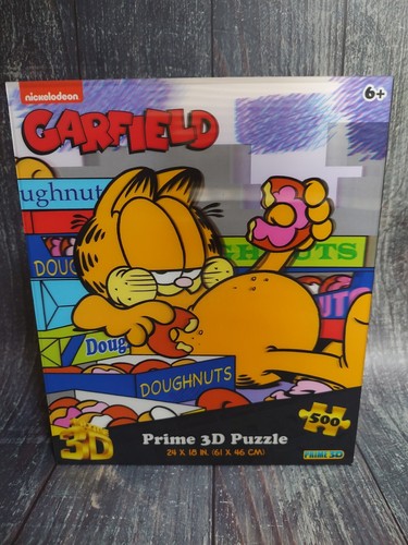 Garfield mit Donuts Lenticular Prime 3D Puzzle - 500 Stück 24"x18" - Neu