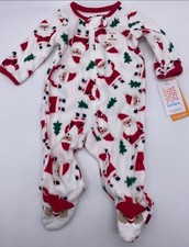 Carter's Footed Pajama Bodysuit Santa Just One You Sz 3 Months