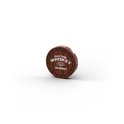 Whiskey Barrel   Custom printed original LEGO  brick tile /22258