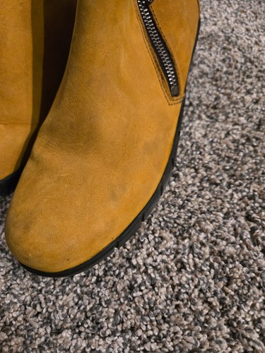 Wolky Phoenix Water Resistant Side Zip Ankle Boots Ochre Nubuck 38/7 - Picture 3 of 7