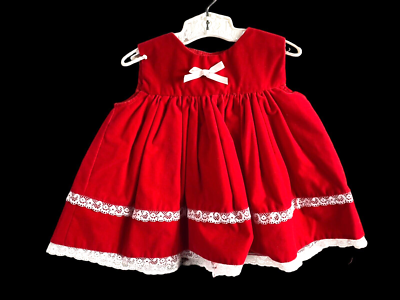 Vintage Christmas Dress Baby Girl 3-6M Red Velvet Lace Fit & Flare Full Skirt | eBay Vintage Christmas Dress Baby Girl 3-6M Red Velvet Lace Fit & Flare Full Skirt | eBay