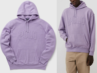 Polo Ralph Lauren Lilac Big Retro Hoodie Sweater Sweatshirt Hooded Jumper Pulli