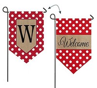 Polka-dot Welcome Monogram Garden Flag Letter: W, New, Free Shipping on sale Polka-dot Welcome Monogram Garden Flag Letter: W, New, Free Shipping on sale