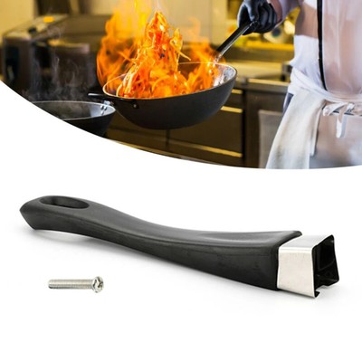 Black Pan Handle Pot Shank Cooking Accessories Replacement Parts With Screws