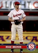 2017 Spokane Indians Grandstand #4 Noah Bremer Berkeley California Baseball Card
