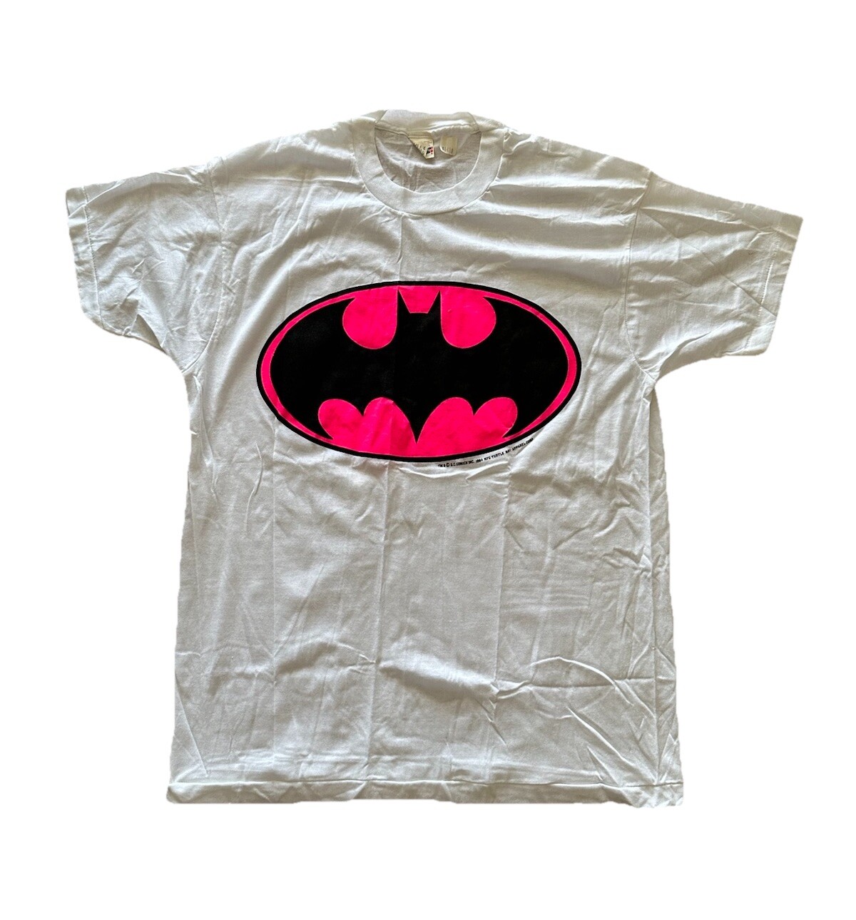 Vintage 60s Batman Pink Logo Warner Bros DC Comics Thin XL NWOT