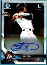 2018 Bowman Chrome  Autograph Auto Chris Torres Card # BCPA-CT