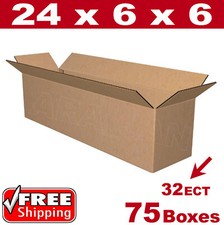 75 - 24x6x6 Cardboard Boxes Mailing Packing Shipping Box Corrugated Carton