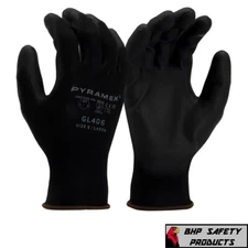 Ultra-Thin Black Work Gloves Polyurethane Palm Coated Nylon Shell GL406