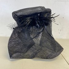 SCALA DORFMAN PACIFIC Black Wool Felt DERBY HAT Fedora Bowler Cap ONE SIZE