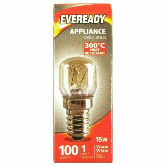 EVEREADY 15W 100 Lumens E14 SES Oven Lamp (2 Pieces)