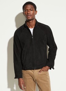 Download NWT $995 Vince Men's Suede Harrington Jacket in Black ...