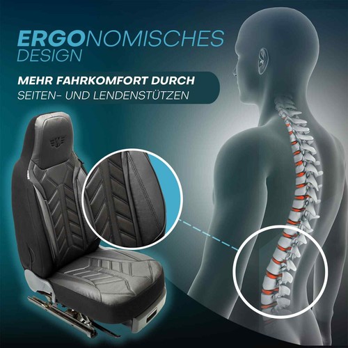 Fundas de asiento de autocaravana Pilot adecuadas para Titanium 627 Ultimate (negro antracita) - Imagen 5 de 12