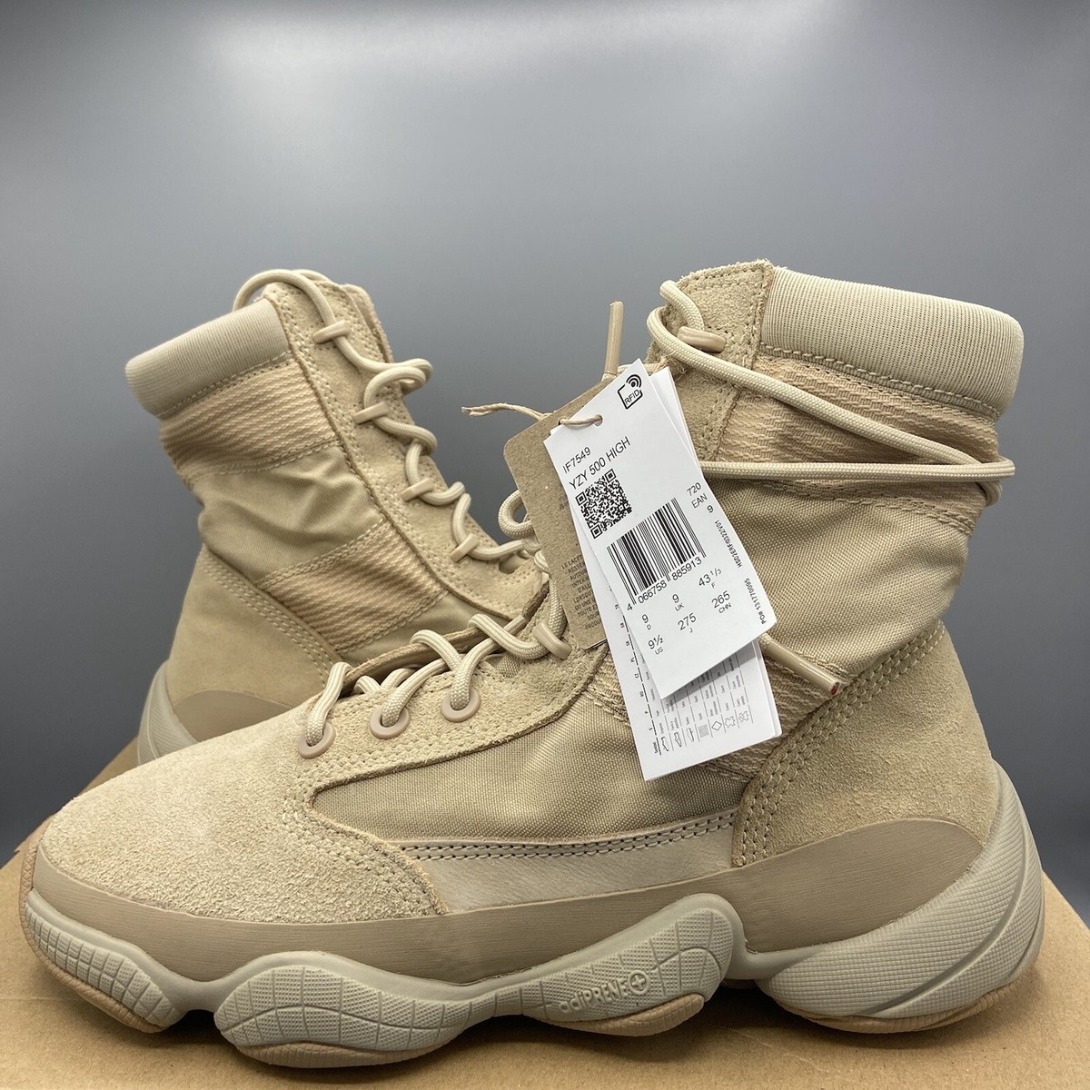 Adidas Yeezy 500 High Tactical Sand Beige Boots Trainers Shoes UK