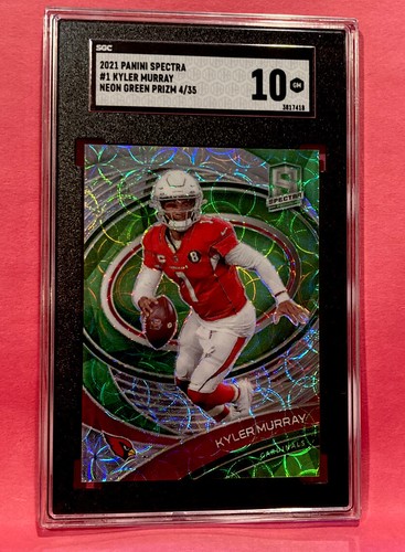 KYLER MURRAY 2021 SPECTRA #1 NEON GREEN PRIZM SGC GEM MINT 10 - ONLY 1 GRADED - Picture 4 of 4