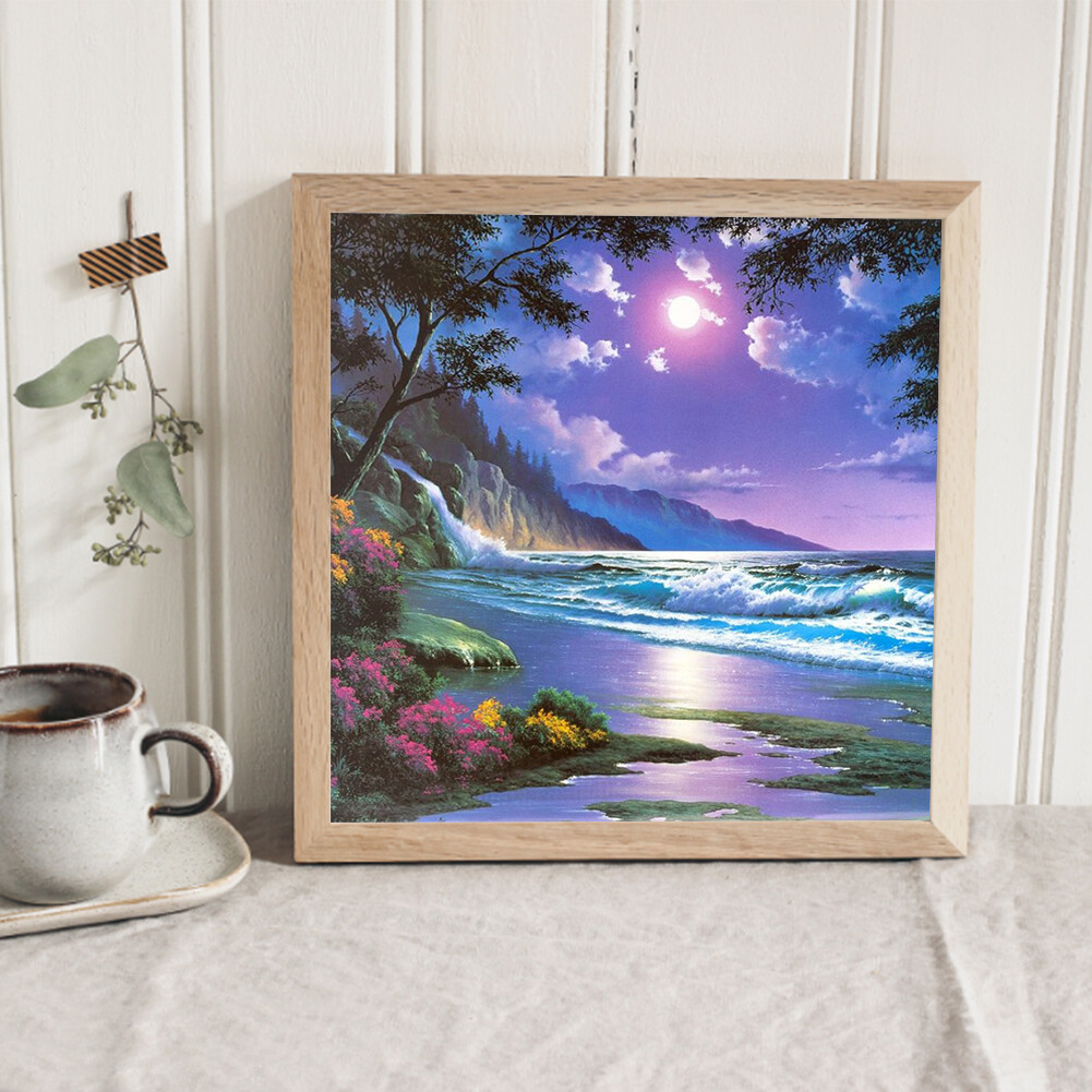 Paint By Numbers Kit DIY Beach Hand Oil Art Picture Craft Home Wall ...