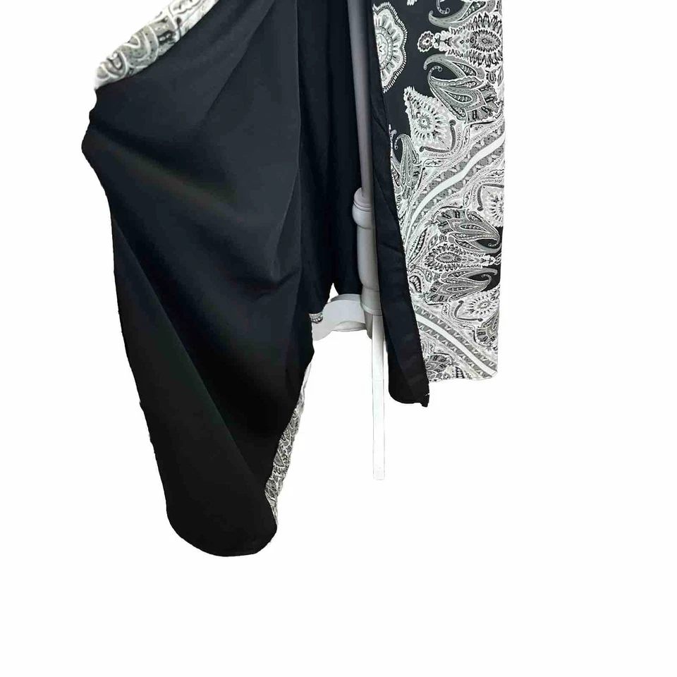 Maxi Vestido Forever 21 Talla S Halter Negro Blanco Fantasiful Hazaña Fluido Cachemira Foto 4 de 4