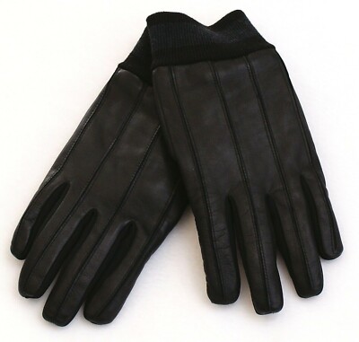 Fownes Brothers Black Touch Screen Compatible Leather Gloves