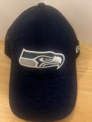 Seattle Seahawks Girl's Youth New Era 9FORTY Spot Sparkle Cap Hat NWT