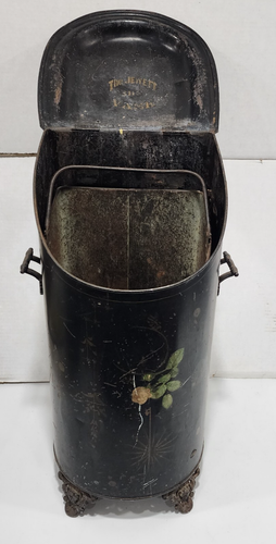 Antique Coal Scuttle Box Bin The Jewett Vase Decorative Footed - Picture 1 of 9