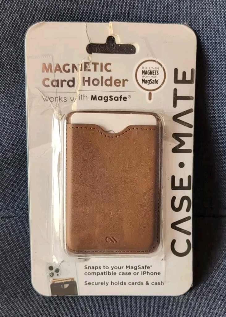 Case-Mate MagSafe-Compatible Card Holder in Sleek Cognac Brown Design for Added Convenience and Style