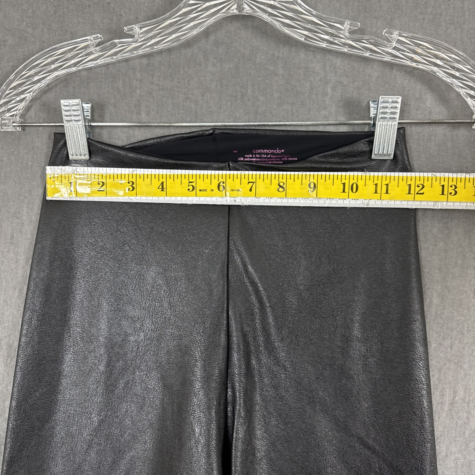 Commando Women's Size Medium Solid Black Faux Lea… - image 7