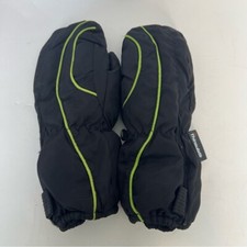 3M Thinsulate Kids Black and Green Winter Mittens