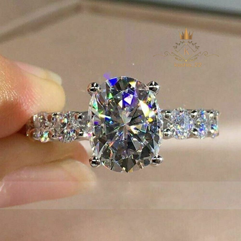 Carat Oval Cut Moissanite Solitaire Engagement Ring Solid 14K