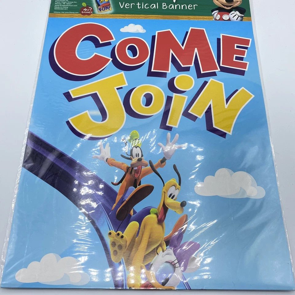 Mickey Mouse Clubhouse Ven a unirse a la divertida pancarta vertical de 4 pies de Eureka Foto 3 de 4