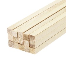 Square Wooden Sticks, 10"x1/8"x1/8" Dowel Rod Unfinished Hardwood 15pcs