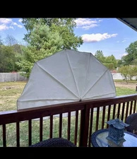 Nice Ivory Shade For Porch/attach To Railing/good Condition