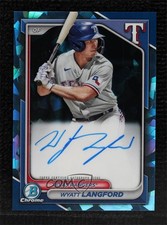 2024 Bowman Sapphire Edition Chrome Prospects Wyatt Langford #BSPA-WLA Auto 19fe