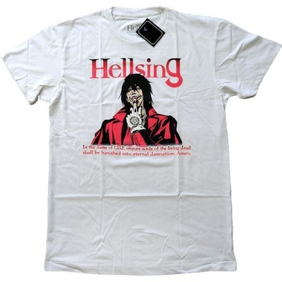 Hellsing T-Shirt Arucard Anime L Größe Weiß Premium Qualität Tee Shirt