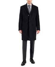 Michael Kors Mens Classic fit Overcoat Coat 40 R Black Solid Wool
