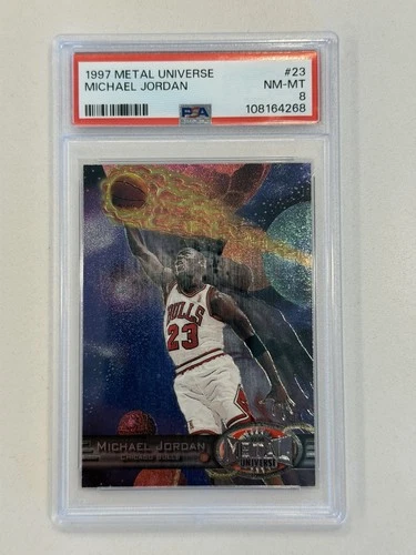 1997-98 Skybox Metal Universe MICHAEL JORDAN #23 PSA 8 Bulls