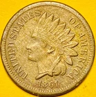 1861 U.S. INDIAN HEAD CENT COPPER PENNY 1c COIN (XF-Extra Fine) Civil War Era