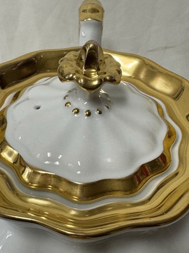 Furstenberg Germany 'Old Paris Porcelain Style' 3-Piece TEA SET w/Heavy Gold - Picture 3 of 16