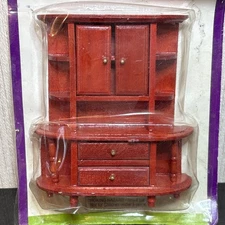 Dollhouse Sideboard Hutch Cabinet Wooden Furniture Vintage Regency Rosewood