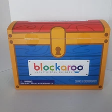 NEW Blockaroo Magnetic Foam Building Blocks 100 Piece Set with Storage Chest,..