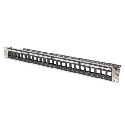 DIGITUS Modulares Patchpanel geschirmt 24 Port blank 1HE Rack Mount Schwarz