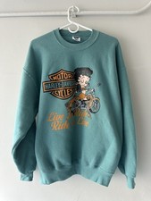 Vintage 90s Harley Davidson Betty Boop Sweatshirt SZ XL Live to Ride