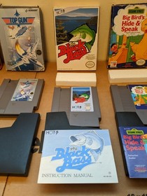 CIB NES Games Lot 4 Games, Donkey Kong, Top Gun, Black Bass, One Missing Manuel 