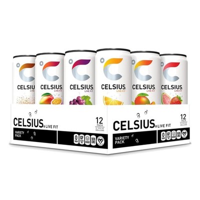 12-Pack Essential Energy Drinks - Assorted Flavors, Gluten-Free and Delicious