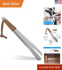 Metal Shoe Horn - 12 Inch Long Shoe Horns for Senior, Men, Women, Kids w/ Handle
