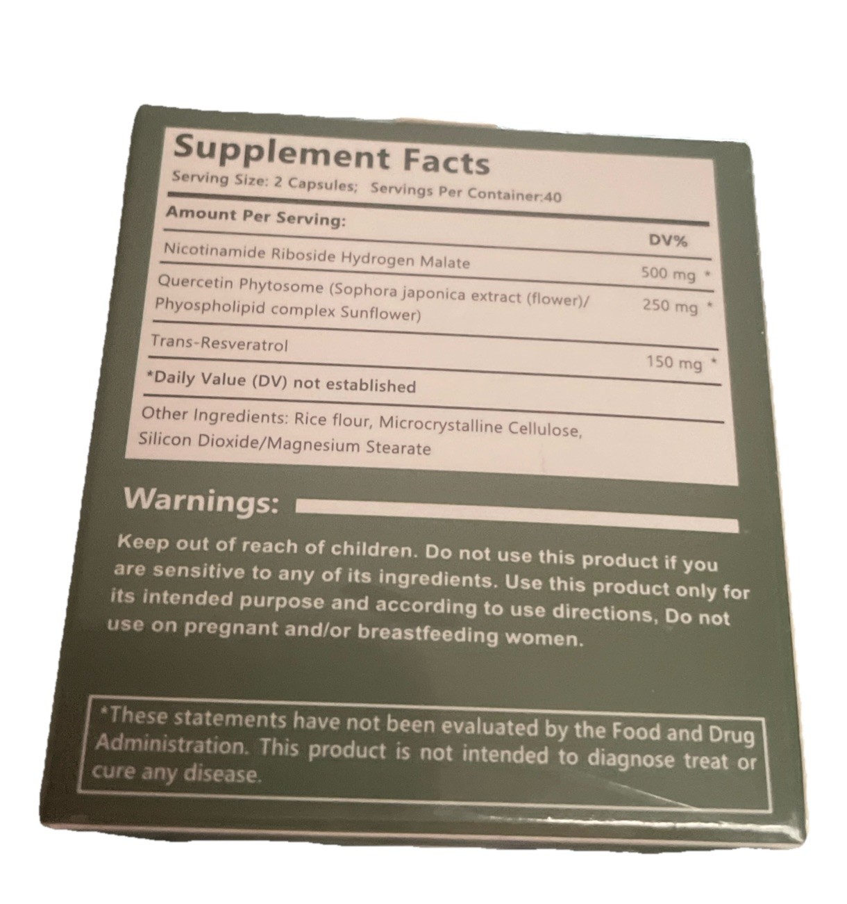 Reus Research NAD+ Liposomal Nicotinamide Riboside Resveratrol 900mg 80 Capsules