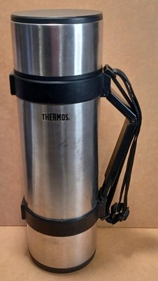 THERMOS NIPPON NCB-18N Lrg 1.8L Stainless Insulated Travel Bottle w/Cup & Strap 