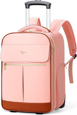 Mochila con ruedas para mujer, mochila de viaje grande con ruedas aplicación de transporte en vuelo