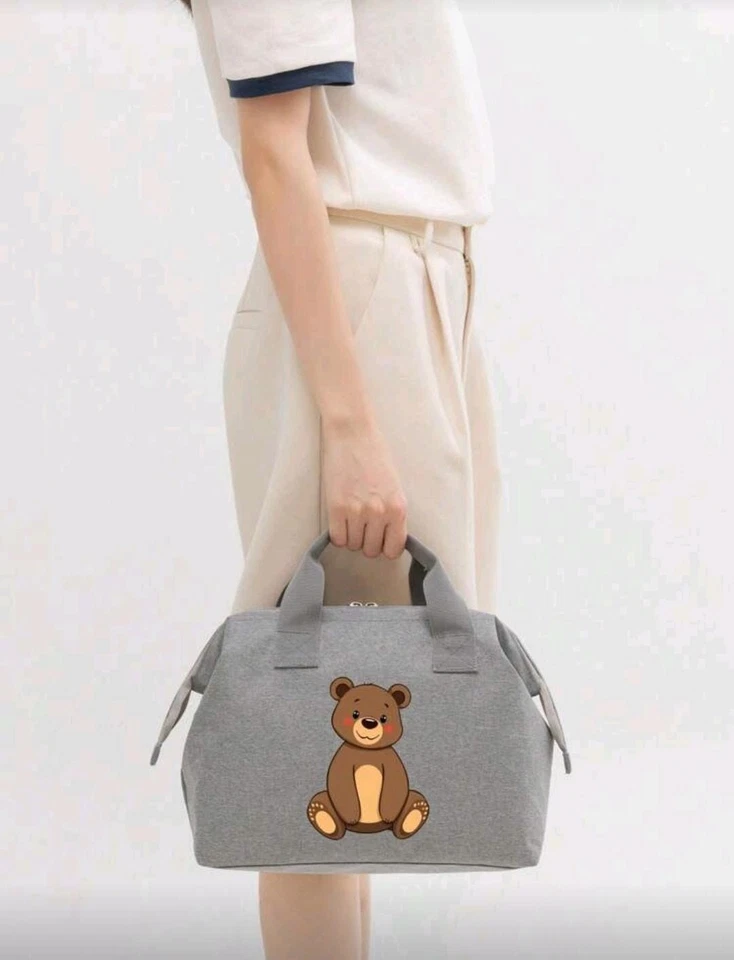 Bolso de Pañales para Bebé Viaje Hombro Mamá Oso de Peluche Bolso de Mano Lona Bolsillos Laterales Nuevo Foto 4 de 4